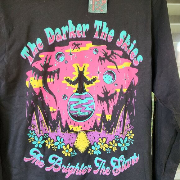 Wizard of Barge Darker the Skies, Brighter the Stars Black Longsleeve Tee NWT - Picture 2 of 8